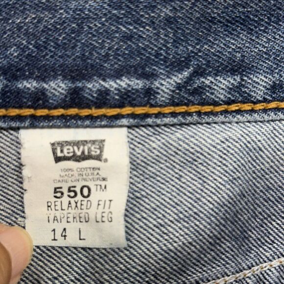 Vintage Levis 550 Jeans Women 14 Long Blue Relaxed Fit Tapered Leg Made USA 90s - Picture 3 of 11